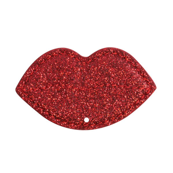 Red sequined mouth - perforated